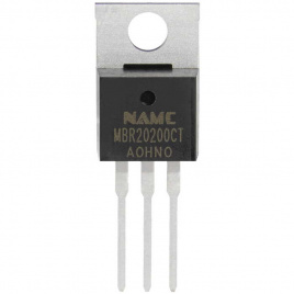 MBR20200CT NAMC, 2 диода Шоттки с общим катодом, 200 В, 2х10 А, корпус TO-220