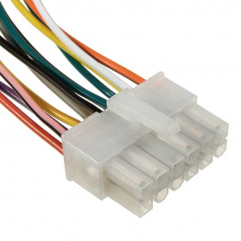 Межплатный кабель питания (вилка) типа Mini-Fit RUICHI 2x6, AWG20, 0,3 м
