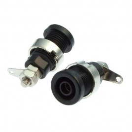 Гнездо RUICHI Z016 4 мм panel jack чёрный, на панель под пайку