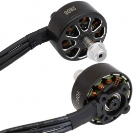 Электродвигатель бесщеточный RUICHI 2808 1900-RH, 1900 kV, диаметр вала с резьбой M5, гайка с прессшайбой, аккумулятор LiPo 4-6S, цвет черный