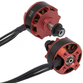 Электродвигатель бесщеточный RUICHI 2306 2700-RH, 2700 kV, диаметр вала с резьбой M5,  гайка с прессшайбой, аккумулятор LiPo 2-4S, левое  направление резьбы, цвет  черный/красный