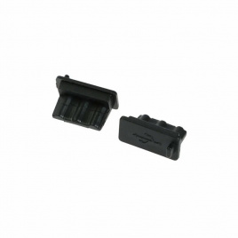 USB Rubber plug microUSB 01 black