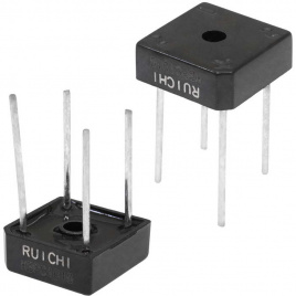 Диодный мост однофазный RUICHI KBPC810, 1000 В, 8 А, выводы под пайку, корпус KBPC-8
