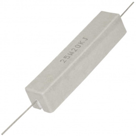 Мощный постоянный резистор RUICHI RX27-1 20 кОм 25W 5% / SQP25, керамо-цементный   корпус