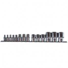 Набор головок торцевых 1/4", 3/8", 1/2"DR на держателе, внешний TORX®, E4-E24, 14 предметов 910614 Ombra
