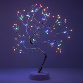Фигура светодиодная новогодняя ЭРА (ЕGNID - 36MC) "Дерево с самоцветами" 36 LED 3хAA USB 45 см  IP20