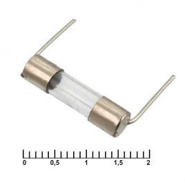 Предохранитель цилиндрический стеклянный RUICHI H520PT, 2 A, 250 В, -60…+85 °C, с проволочными выводами