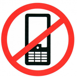 Информационные знаки Использование телефонов запрещено