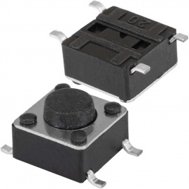 Тактовая кнопка RUICHI KAN0641-0431B, 6x6x4.3 мм, OFF-(ON), 50 мА, 12 В, 50 мОм