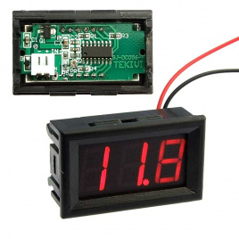 Вольтметр RUICHI V27T-DL красный (3.2-30V), цифровой