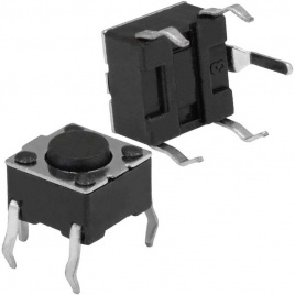 Тактовая кнопка RUICHI KAN0621-0431B, 6x6x4.3 мм, OFF-(ON), 50 мА, 12 В, 100 мОм