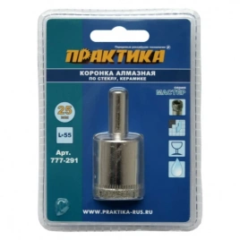 Коронка по стеклу и керамике 25мм "Мастер" Практика арт.777-291