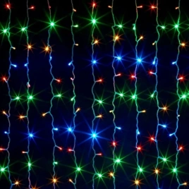 Гирлянда светодиодная "Шторы водопад" (320 L) 320 LED, 2*2 м, мультиколор, с контроллером, IP20