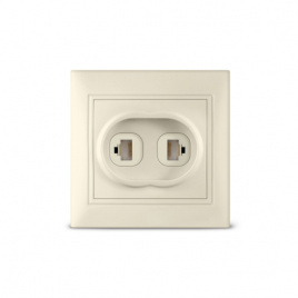 Розетка Б-С1086 компьютерная двухместная RJ45 сл.кость с/у "СЕВИЛЬ" УНИВЕРСАЛ
