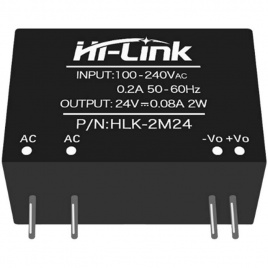 Блок питания на печатную плату Hi-Link HLK-2M24, 85-264 В (АС) 0.083 А, 24 В, корпус из поликарбоната