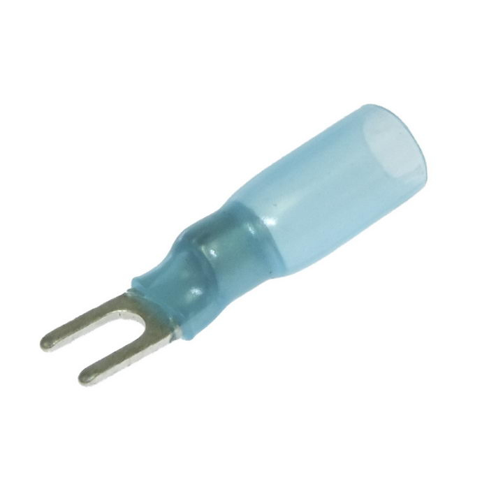 Наконечник кабельный вилочный изолированный RUICHI SV2-3 HST, 27 А, 16-14 AWG, синий, латунь луженая фото 1