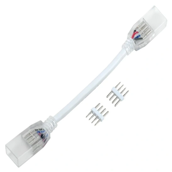 Коннектор IEK (212-05) RGB 14мм 5шт (разъем -10см - разъем)  IP67 для светодиодной ленты 14 мм фото 1
