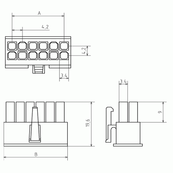 Разъём питания низковольтный RUICHI MF-2x11F, 22 контактов фото 2