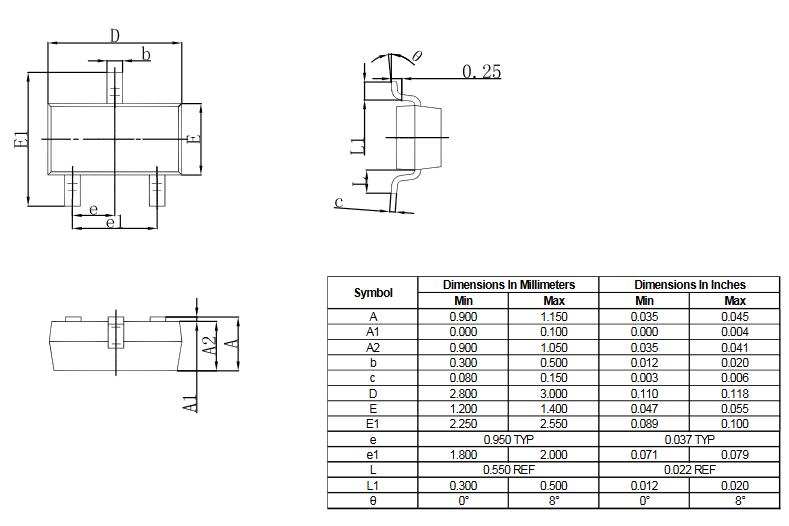 BAS16 HXY переключающий диод 75 В, 0.15 А, SOT-23 фото 2