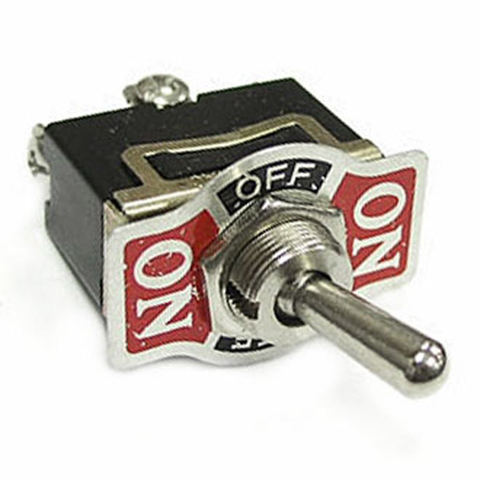 Тумблер трехпозиционный однополюсный RUICHI KN3(C)-103, 53х15.8х29 мм, ON-OFF-ON, SPDT C/O, 6 А, 250 В, 50 мОм, 3 контакта, под винт фото 1