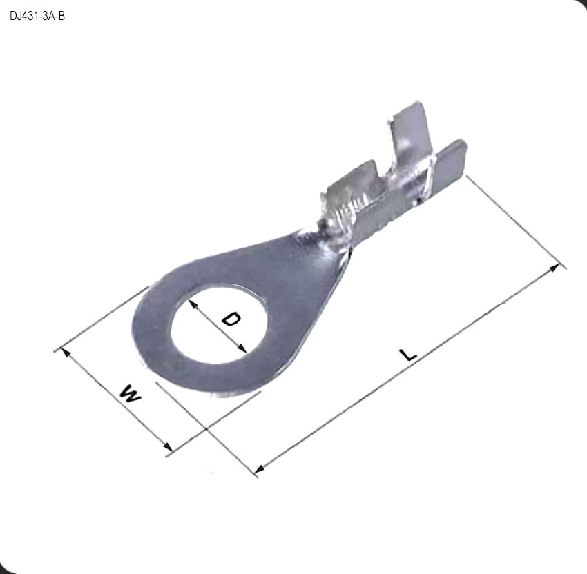 Наконечник кольцевой неизолированный RUICHI DJ431-3A-B, 1,0-1,5 мм2, латунь луженая фото 2