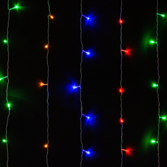Гирлянда светодиодная TDM "Занавес" (SQ0361-0070) 168 LED, 1,5*1,5 м, мультиколор, с контроллером, IP20 фото 1