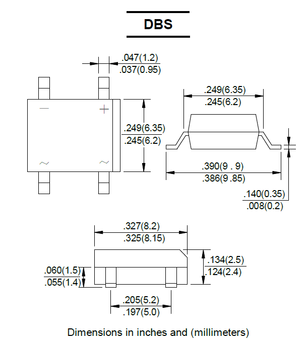DB157S SEP диодный мост 1000 В, 1.5 А фото 2