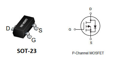 BSS83PH6327 HXY полевой транзистор (MOSFET) P-канал, -60 В, -2 А, 160 мОм, SOT-23 фото 2