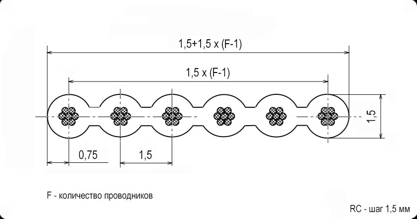 Кабель ленточный RUICHI, 10-проводный, шаг 1.5  мм, сечение 24 AWG, жила CU, изоляция PVC, цвет мультиколор фото 2