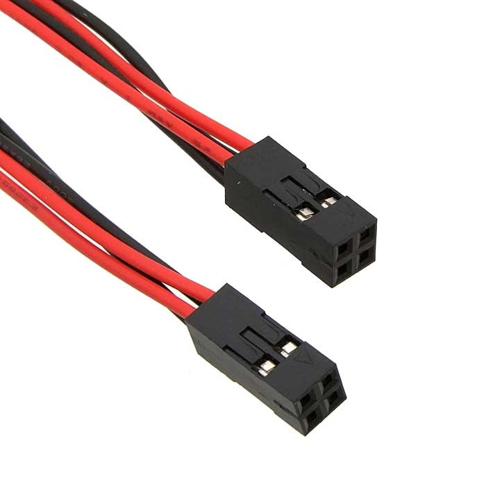 Межплатный кабель питания (розетка-розетка) RUICHI BLD 2x02х2, AWG26, с шагом 2,54 мм, 0.3 м фото 1