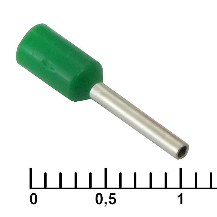 Наконечник на кабель RUICHI DN00508, зелёный, 1x8 мм, 0.5 мм2 фото 1