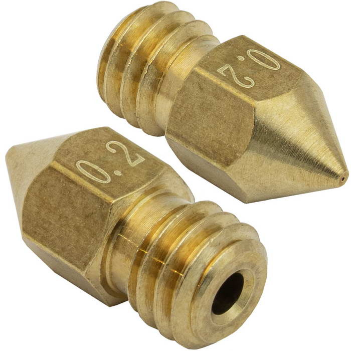 Сопло латунное для 3D-принтера RUICHI B-MK8-1.75-0.2, резьба M6, 0.2 мм, совместимо с MK8 фото 1