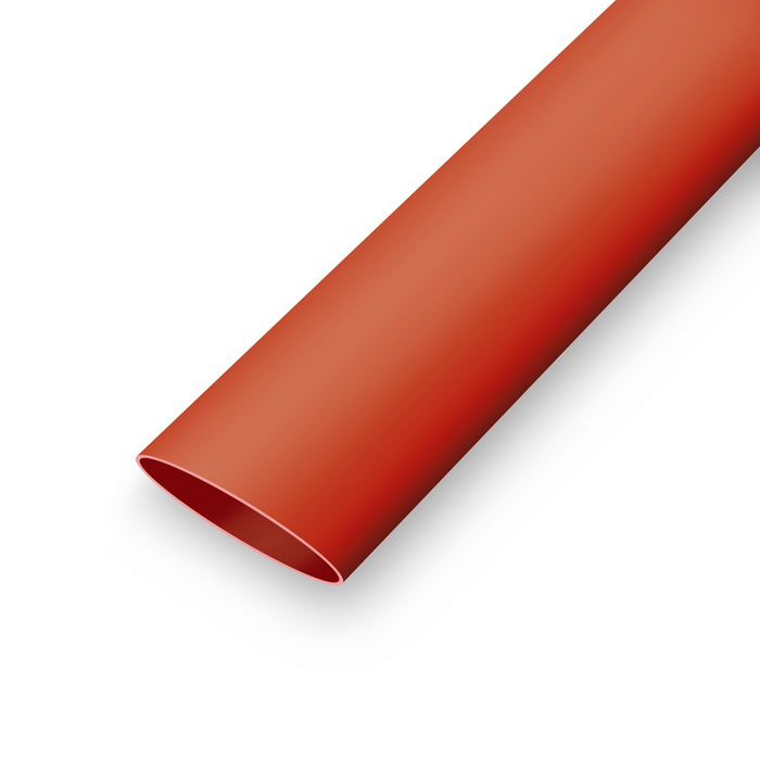 Термоусадочная трубка без клеевого слоя RUICHI, коэффициент усадки 2:1, длина 1 м, диаметр 70 мм, красная фото 1