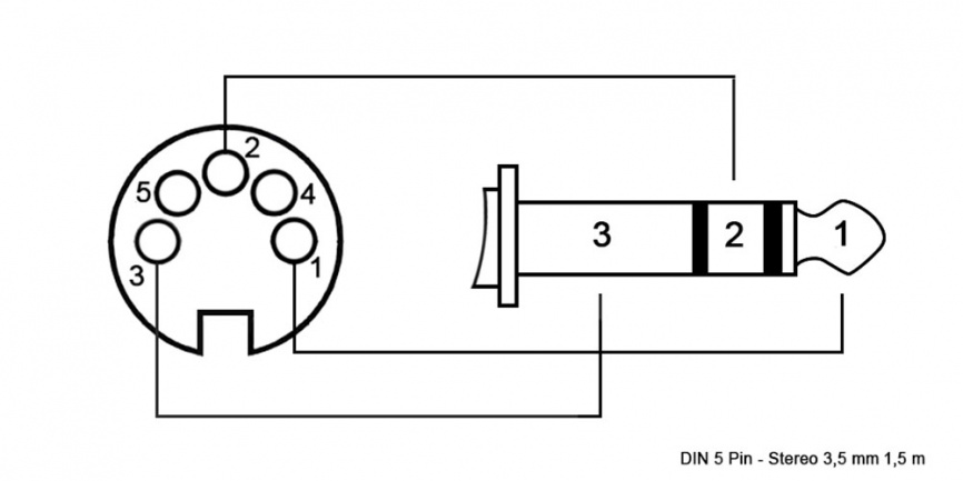 Аудио-видео шнур RUICHI DIN 5 Pin - Stereo 3,5 мм, 1,5 м фото 2