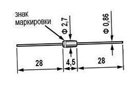 Стабилитрон КС527А1 (стекло) фото 2