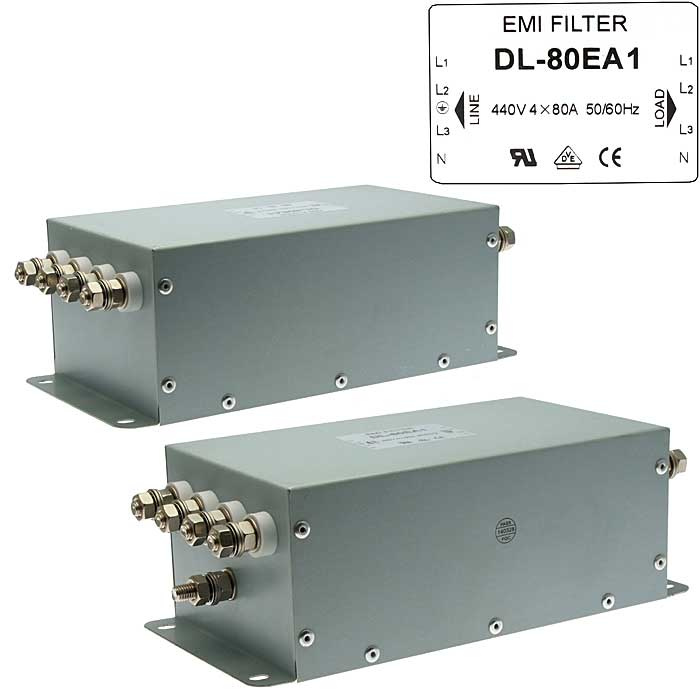 DL-80EA1, Трехфазный сетевой фильтр 3х80А 250В фото 1
