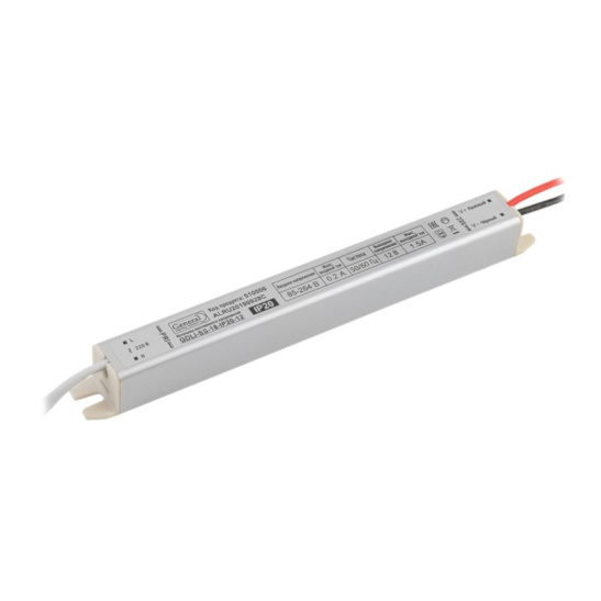 Драйвер General LED (510006) GDLI-SS-18 18 Вт, 12 В, IP20 для светодиодной ленты (лайт-бокса) фото 1