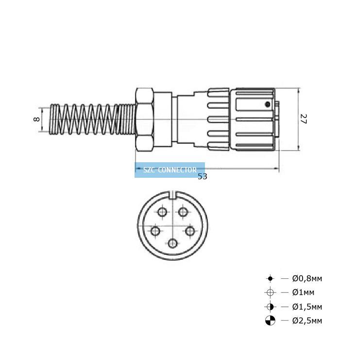 Разъём быстроразъёмный RUICHI FQ18-5pin TK, 5-ти контактный фото 2