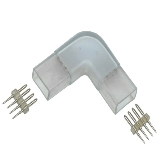Коннектор IEK (220-05) RGB угловой 14мм 5шт (разъем-разъем) IP67 для светодиодной ленты 14 мм фото 1