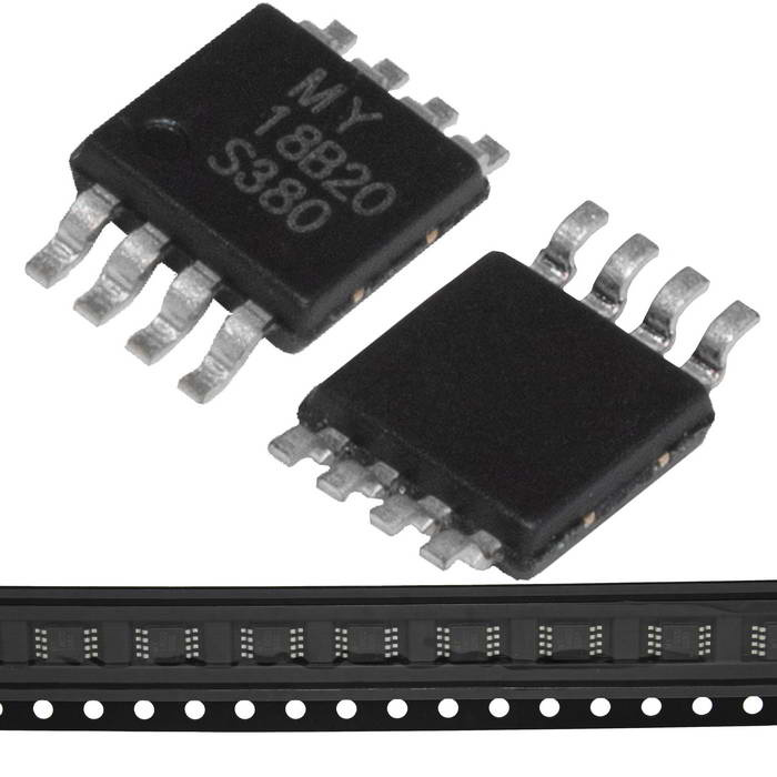 DS18B20U, датчик температуры цифровой Mysentech, -55…+125 °С, точность ±0.5°C, 1-Wire, корпус MSOP-8 фото 1