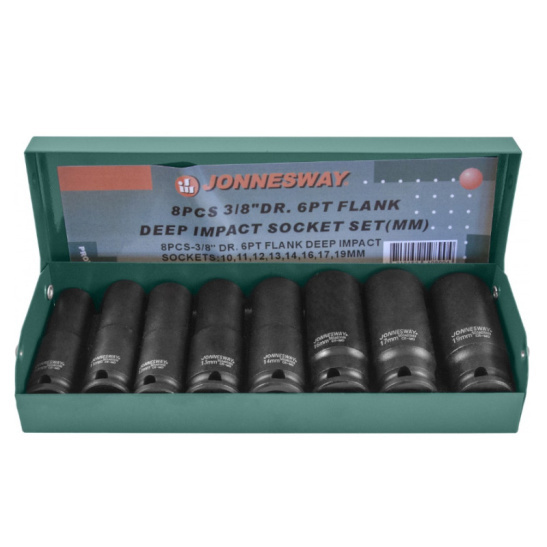 Набор глубоких ударных торцевых головок Jonnesway S03AD3108S 3/8" 10-19 мм 8 предметов 48506 фото 3