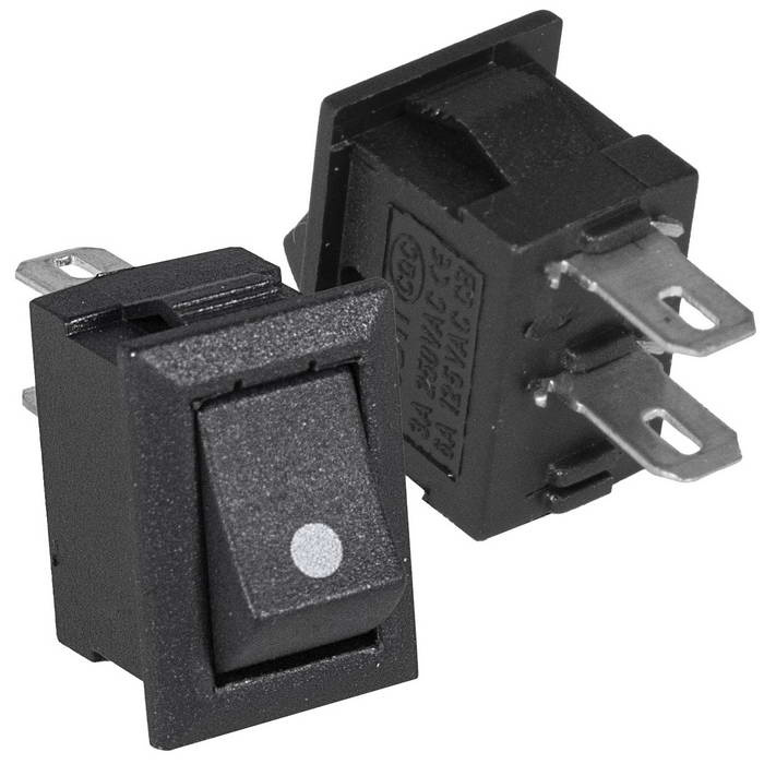 Клавишный переключатель RUICHI KCD5-101-C1-B/2P, ON-OFF, 2 контакта, черный фото 1