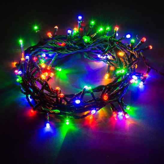 Гирлянда светодиодная TDM "СГ 100 3" (SQ0361-0010) 100 LED, 5 м, мультиколор, с контроллером, IP20 фото 1