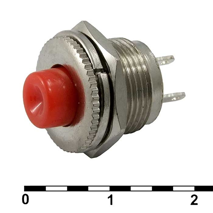 Кнопочный переключатель RUICHI PSW-3-R, 220 В, 0.3 А, 6 мм фото 1