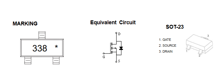 FDN338P JSMSEMI полевой транзистор (MOSFET), P-канал, -20 В, -1.6 А, SOT-23 фото 2