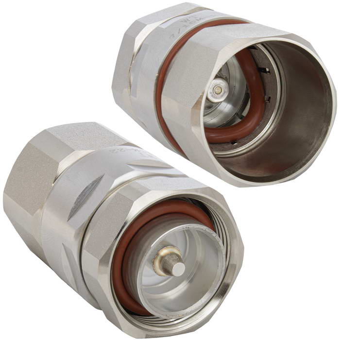 Высокочастотный разъем 7/16 DIN (вилка) RUICHI 25-P012W, 7.5 ГГц, 50 Ом, IP68, -40...+85 °C, монтаж на кабель, тип кабеля РК 50-22-37, корпус/контакт латунь фото 1