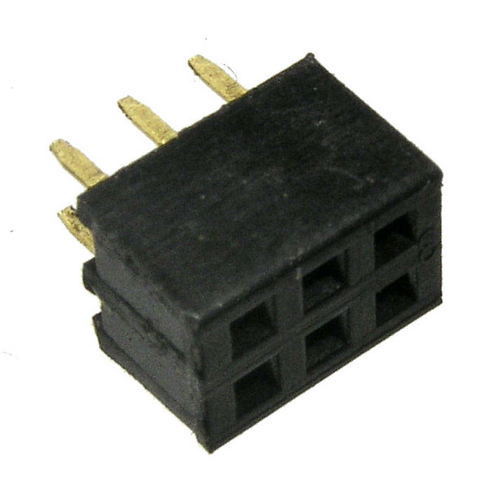 Гнездо для плат 2.00 мм RUICHI PBD2-6 (PBD2-2x3) 2.00 мм, 6 контактов фото 1