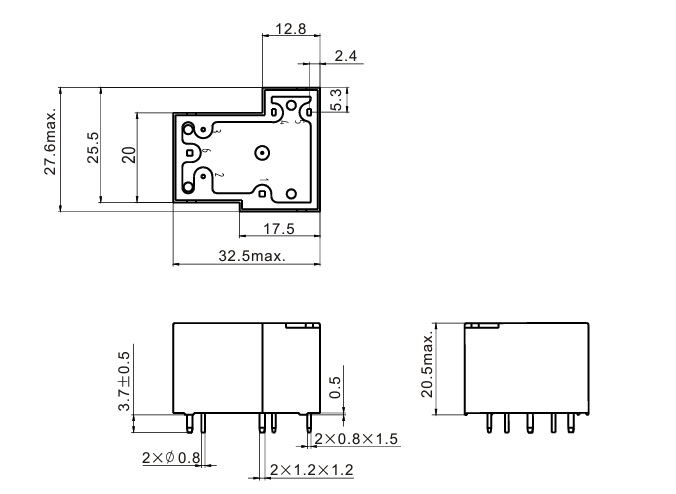 Электромагнитные реле NT90-N-B-E-DC12V-C-B-0.9 фото 2