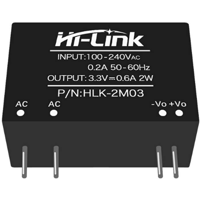Блок питания на печатную плату Hi-Link HLK-2M03, 85-264 В (АС) 0.6 А, 3,3 В, корпус из поликарбоната фото 1