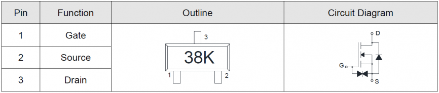 ES138K Elecsuper полевой транзистор (MOSFET), N-канал, 60 В, 0.4 А, 1.5 Ом, SOT-23 фото 2